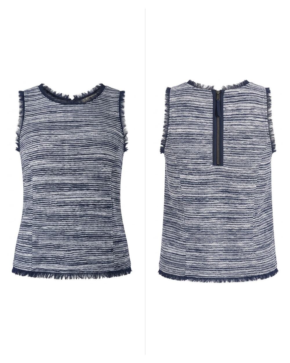 Vanessa Virginia Anthropologie Blue Frayed Fringe Tank Top Women Size S